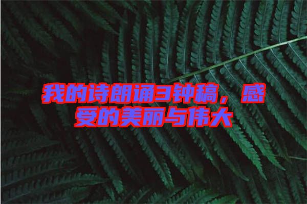 我的詩(shī)朗誦3鐘稿，感受的美麗與偉大