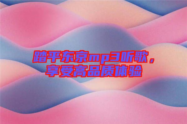 踏平東京mp3聽歌，享受高品質(zhì)體驗