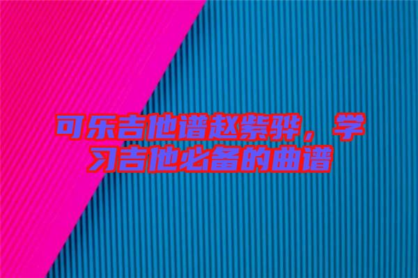 可樂吉他譜趙紫驊，學(xué)習(xí)吉他必備的曲譜