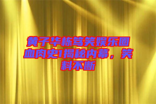黃子華棟篤笑娛樂(lè)圈血肉史1揭秘內(nèi)幕，笑料不斷