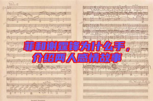 菲和謝霆鋒為什么手，介紹兩人感情故事