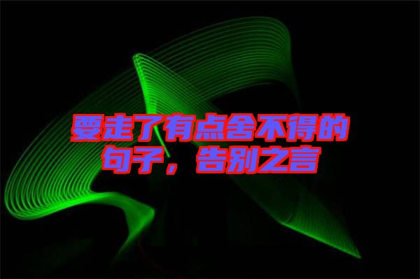 要走了有點(diǎn)舍不得的句子，告別之言