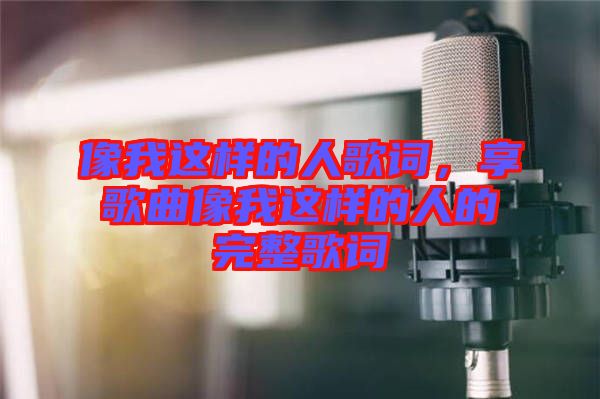 像我這樣的人歌詞，享歌曲像我這樣的人的完整歌詞