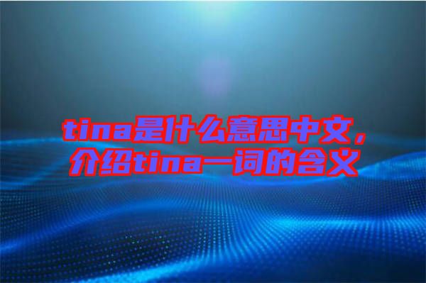 tina是什么意思中文，介紹tina一詞的含義