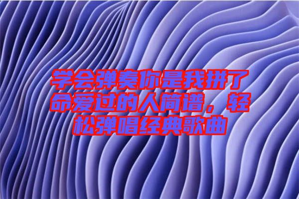 學(xué)會彈奏你是我拼了命愛過的人簡譜，輕松彈唱經(jīng)典歌曲
