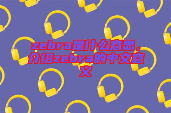 zebra是什么意思，介紹zebra的中文意義