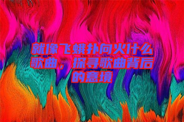 就像飛蛾撲向火什么歌曲，探尋歌曲背后的意境