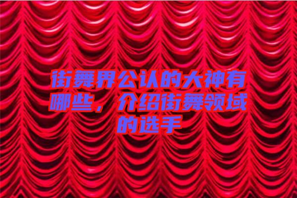 街舞界公認的大神有哪些，介紹街舞領域的選手