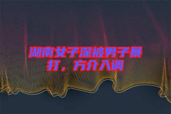 湖南女子深被男子暴打，方介入調(diào)