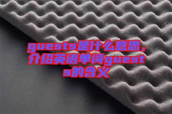 guests是什么意思，介紹英語單詞guests的含義