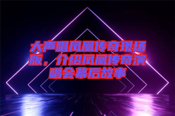 大聲唱鳳凰傳奇現(xiàn)場版，介紹鳳凰傳奇演唱會幕后故事