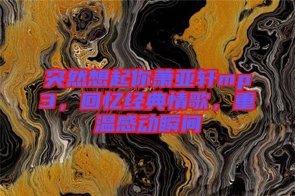 突然想起你蕭亞軒mp3，回憶經(jīng)典情歌，重溫感動(dòng)瞬間