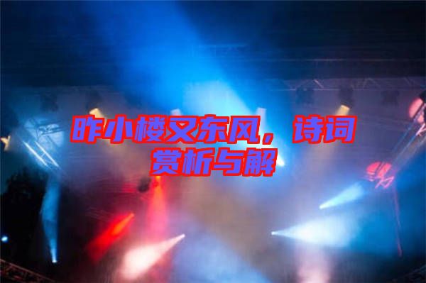 昨小樓又東風(fēng)，詩詞賞析與解