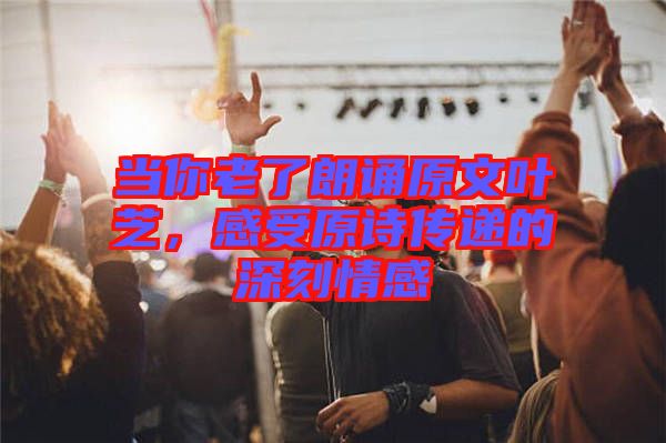 當你老了朗誦原文葉芝，感受原詩傳遞的深刻情感