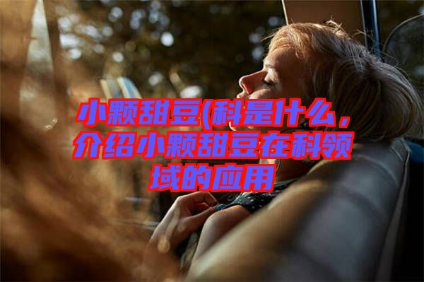 小顆甜豆(科是什么，介紹小顆甜豆在科領(lǐng)域的應(yīng)用