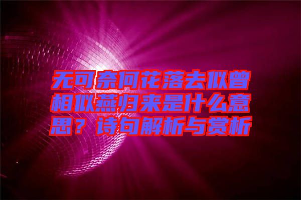 無(wú)可奈何花落去似曾相似燕歸來(lái)是什么意思？詩(shī)句解析與賞析