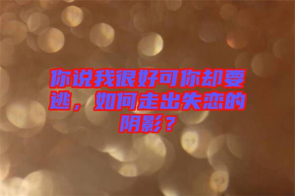 你說我很好可你卻要逃，如何走出失戀的陰影？