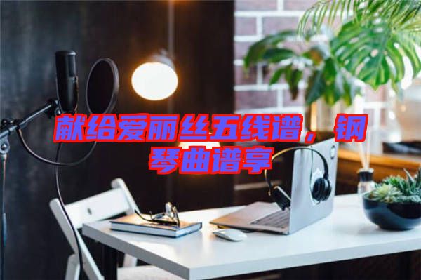獻給愛麗絲五線譜，鋼琴曲譜享