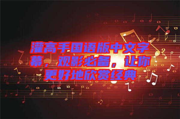 灌高手國(guó)語(yǔ)版中文字幕，觀影必備，讓你更好地欣賞經(jīng)典