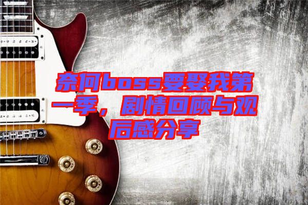 奈何boss要娶我第一季，劇情回顧與觀后感分享