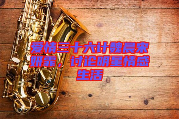 愛情三十六計魏晨宋妍霏，討論明星情感生活