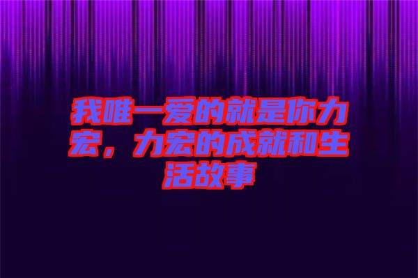 我唯一愛的就是你力宏，力宏的成就和生活故事