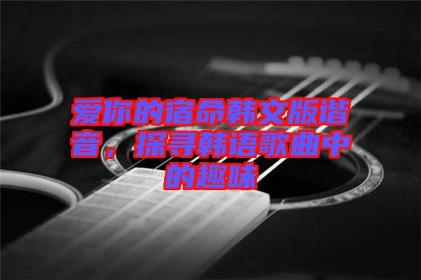 愛(ài)你的宿命韓文版諧音，探尋韓語(yǔ)歌曲中的趣味