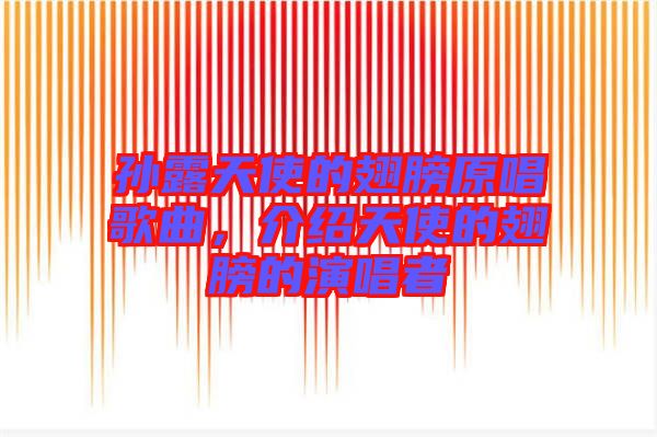 孫露天使的翅膀原唱歌曲，介紹天使的翅膀的演唱者