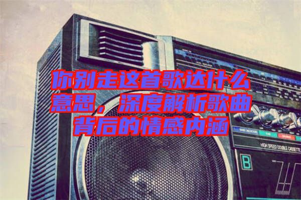 你別走這首歌達什么意思，深度解析歌曲背后的情感內涵