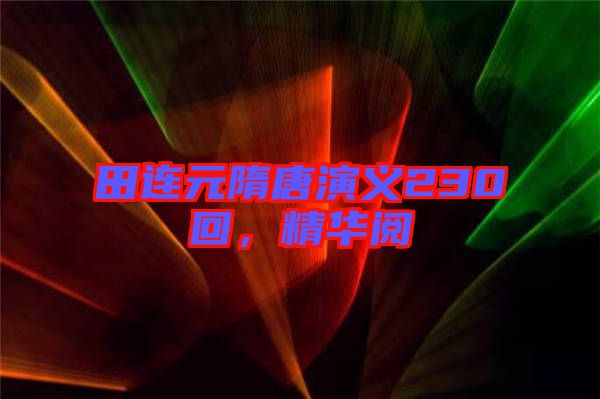 田連元隋唐演義230回，精華閱