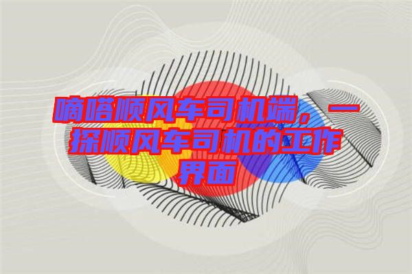 嘀嗒順風車司機端，一探順風車司機的工作界面