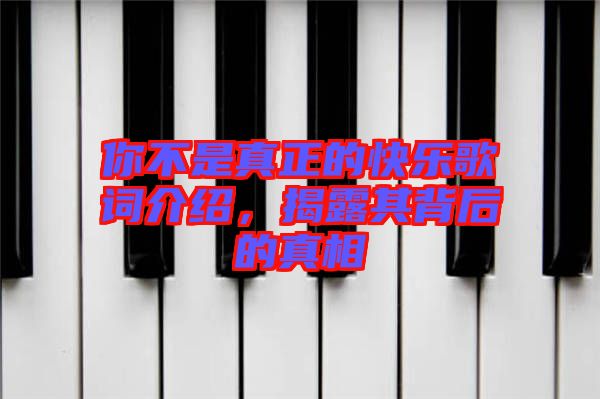 你不是真正的快樂歌詞介紹，揭露其背后的真相