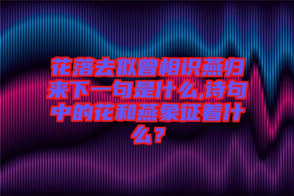 花落去似曾相識燕歸來下一句是什么,詩句中的花和燕象征著什么？