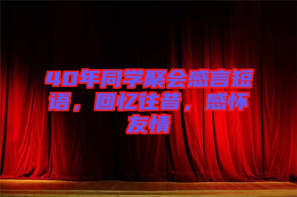 40年同學聚會感言短語，回憶往昔，感懷友情