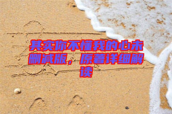 其實你不懂我的心未刪減版，原著詳細解讀