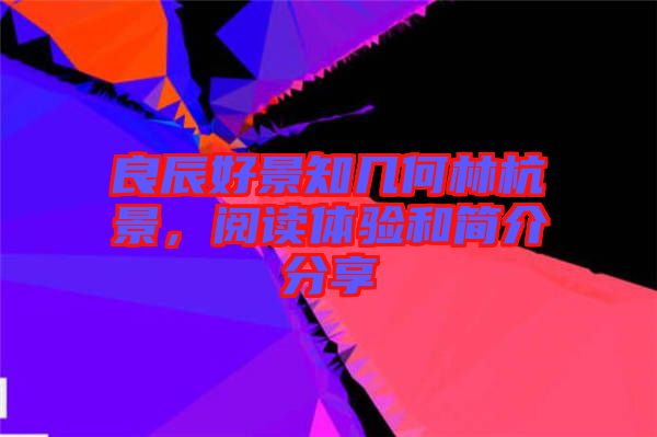 良辰好景知幾何林杭景，閱讀體驗和簡介分享