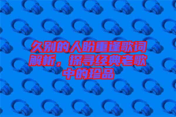 久別的人盼重逢歌詞解析，探尋經(jīng)典老歌中的珍品