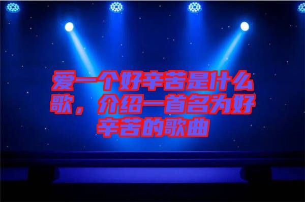 愛一個(gè)好辛苦是什么歌，介紹一首名為好辛苦的歌曲