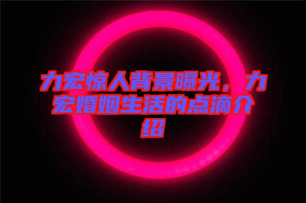力宏驚人背景曝光，力宏婚姻生活的點(diǎn)滴介紹