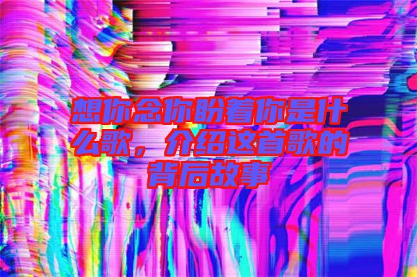 想你念你盼著你是什么歌，介紹這首歌的背后故事