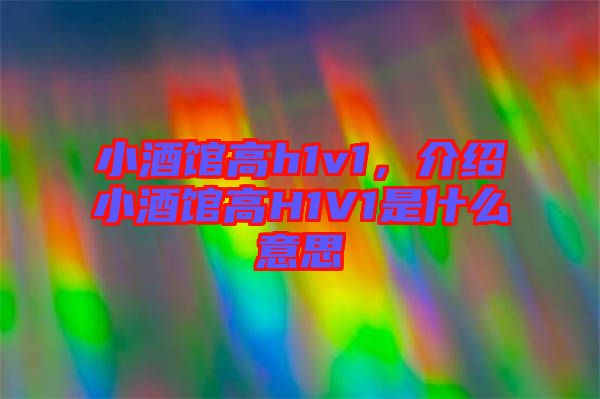 小酒館高h(yuǎn)1v1，介紹小酒館高H1V1是什么意思