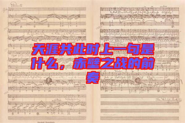 天涯共此時上一句是什么，赤壁之戰(zhàn)的前奏