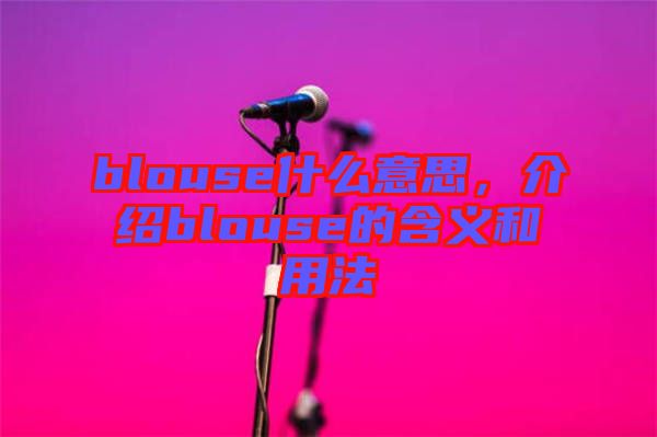 blouse什么意思，介紹blouse的含義和用法