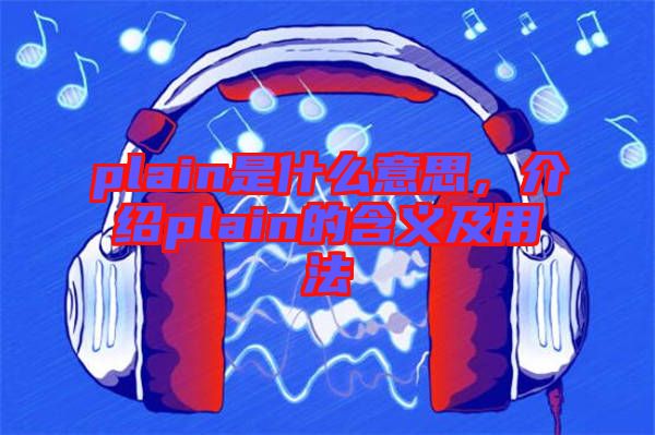 plain是什么意思，介紹plain的含義及用法