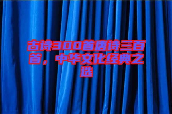 古詩(shī)300首唐詩(shī)三百首，中華文化經(jīng)典之選