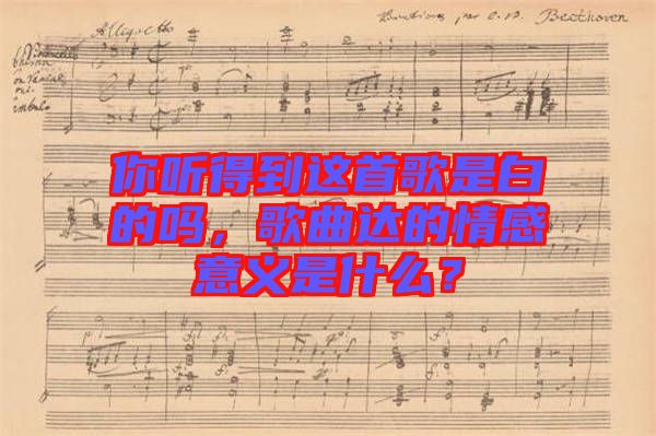 你聽(tīng)得到這首歌是白的嗎，歌曲達(dá)的情感意義是什么？