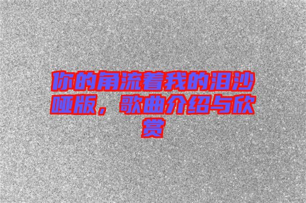 你的角流著我的淚沙啞版，歌曲介紹與欣賞