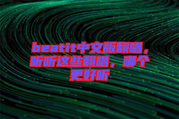 beatit中文版翻唱，聽聽這些翻唱，哪個更好聽