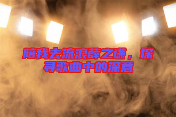 陪我去流浪薛之謙，探尋歌曲中的深意