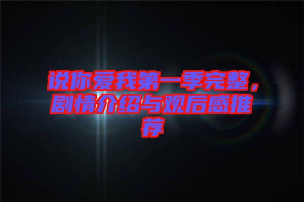 說你愛我第一季完整，劇情介紹與觀后感推薦